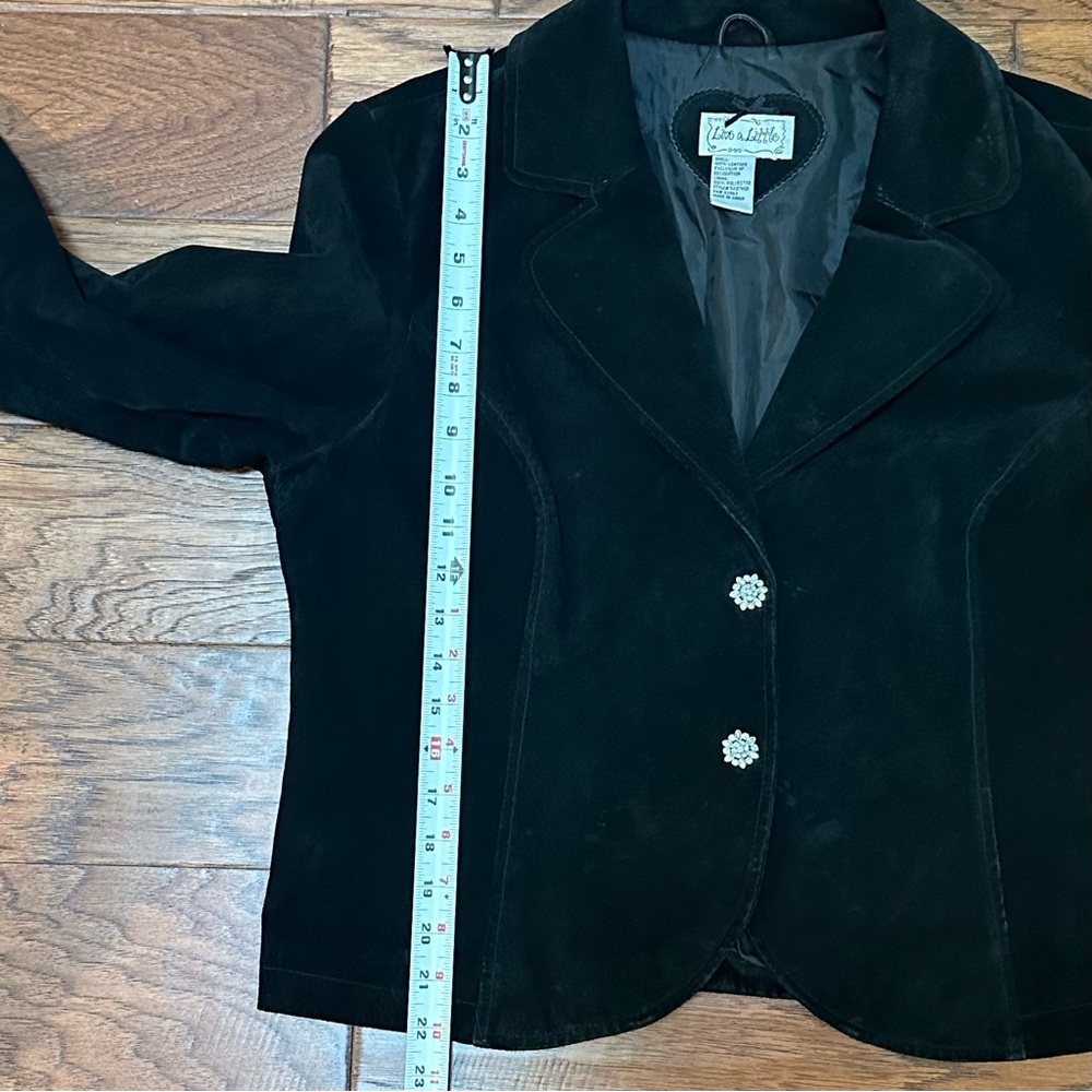 Live A Little Black Suede 90’s Vintage Blazer - Picture 4 of 7